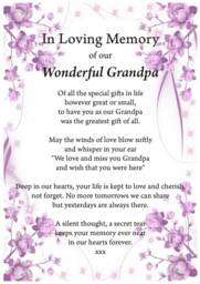 Grandpa in Loving Memory Print, Funeral Poem, Missing You, Bereavement, Heaven Grief Grandpa Heaven - thumbnail 1