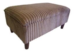 Extra Large Long Storage Box Camel Jumbo Cord Fabric - Dark Solid Round Wood Legs