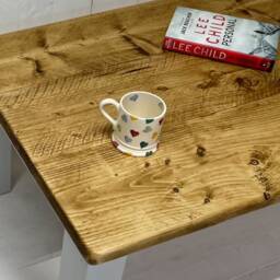 Rustic Pine Farmhouse Coffee Table - Handmade Timber, Custom Size - thumbnail 2