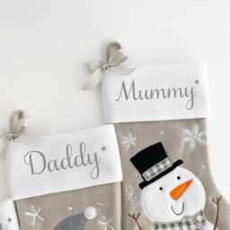 Grey Christmas Stocking Kids Childs Baby Family Christmas - thumbnail 3