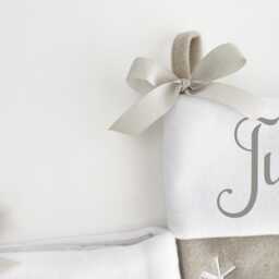 Grey Christmas Stocking Kids Childs Baby Family Christmas - thumbnail 4