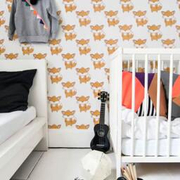 Peel & Stick Vinyl Wallpaper - Baby Nursery Wall Decor Fox Pattern Olb_010 - thumbnail 3