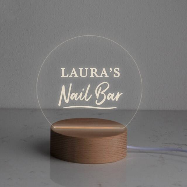 Gift For Small Business Owner, Sign, Nail Salon Desk Lamp, New Female Entrepreneur Gift, Girl Boss - image 1