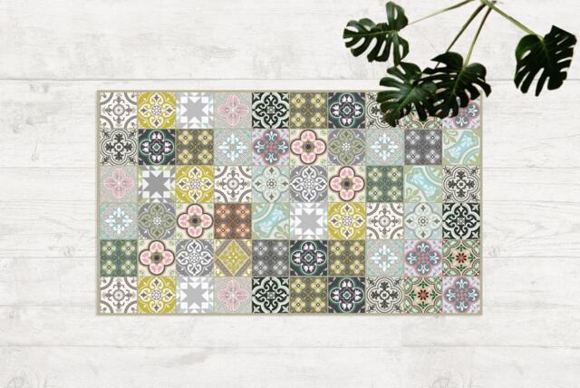 Moroccan Vinyl Floor Mat Kitchen Rug, PVC Runner - image 1