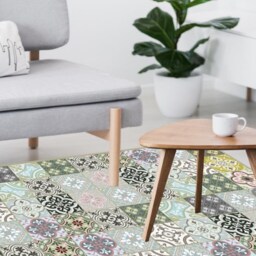 Moroccan Vinyl Floor Mat Kitchen Rug, PVC Runner - thumbnail 3