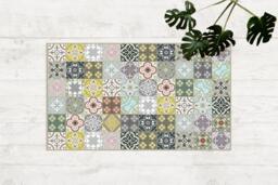Moroccan Vinyl Floor Mat Kitchen Rug, PVC Runner