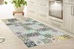Moroccan Vinyl Floor Mat Kitchen Rug, PVC Runner - thumbnail 4