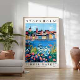 stockholm Flower Market Poster Vibrant Swedish Floral Wall Art - thumbnail 2