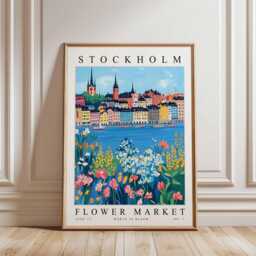 stockholm Flower Market Poster Vibrant Swedish Floral Wall Art - thumbnail 3