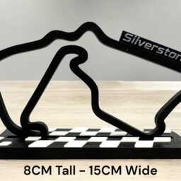 F1 Racing Track 3D With Chequered Custom Stand - 8x15x5cm Ideal Mini Gift For Fans Silverstone & Lots Of Other Tracks Collectible - thumbnail 2
