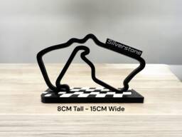 F1 Racing Track 3D With Chequered Custom Stand - 8x15x5cm Ideal Mini Gift For Fans Silverstone & Lots Of Other Tracks Collectible - thumbnail 1