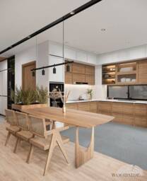 Solid Oak Dining Table, Live Edge, Scandinavian Design - 240x120 cm - thumbnail 2