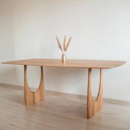 Solid Oak Dining Table, Live Edge, Scandinavian Design - 240x120 cm - thumbnail 4