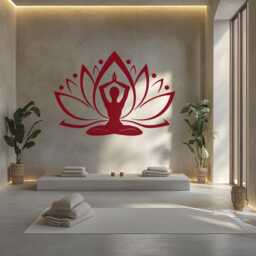 Lotus Flower Vinyl Wall Decal Namaste Meditation Room Decor - thumbnail 3
