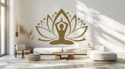 Lotus Flower Vinyl Wall Decal Namaste Meditation Room Decor - thumbnail 1