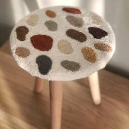 Handmade Punch Needle Stool Montessori Wooden Chair For Kids - thumbnail 2