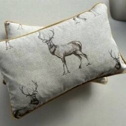 Pure Linen Pillow Covers, Deer Pattern, Double Sided Covers, Country House, Farmhouse, Home Decor, Handmade, 100% Linen, Size 5Available, Room - thumbnail 4