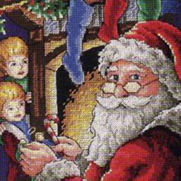 Personalised Christmas Stockings With Embroidered Santa Family Custom Cross Stitch Nursery Decor Cute Xmas Made To Order - thumbnail 3