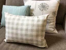 Small Plaid Pillow Cover Zipper Closure Buffalo Check Pillow French Gray Black Euro Shams Farmhouse 22x22 24x24 26x26 - thumbnail 1