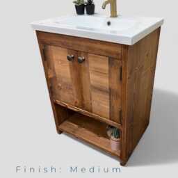 Nory - Handmade Solid Pine Bathroom Vanity Unit Redwood Timber Cupboard - thumbnail 3