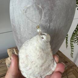 Crab Oyster Shell Ornament. Oyster Christmas Ornament. Blue Crab Coastal Christmas Southern Ornament Handmade - thumbnail 2