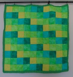 Green & Gold Throw Quilt
