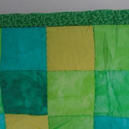 Green & Gold Throw Quilt - thumbnail 3