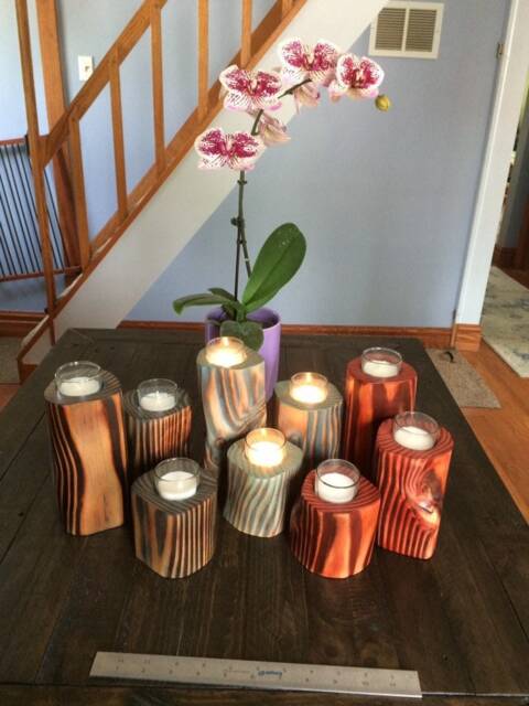 Wood Candleholder Set - image 1