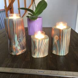 Wood Candleholder Set - thumbnail 3