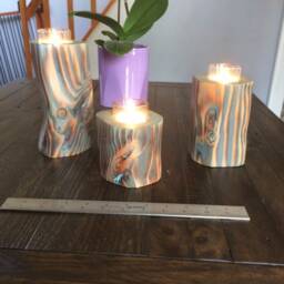 Wood Candleholder Set - thumbnail 2