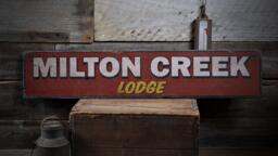 Custom Lodge Sign, Decor, Wood Wall Wooden - Rustic Hand Made Distressed - thumbnail 1