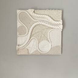 Fiber Art Wall Hanging, Handmade, Natural Cotton Rope - thumbnail 4