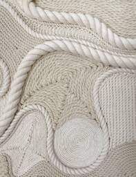 Fiber Art Wall Hanging, Handmade, Natural Cotton Rope