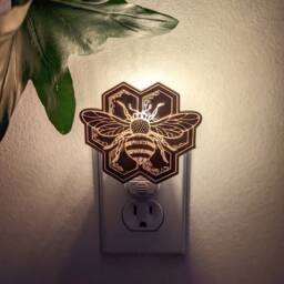 Honey Bee Mirrored Acrylic Night Light - thumbnail 1