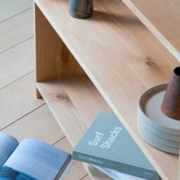 Konk ??? All Oak X Bookcase Bespoke Sizes Available Industrial Modern Solid Wood Shelving, & Steel Tall Bookshelf - thumbnail 2