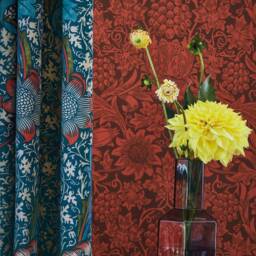 William Morris Kennet Portiere Curtain With Velvet Lining - thumbnail 1