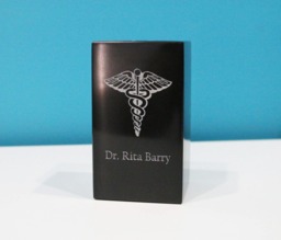 Personalized Black Marble Pen & Pencil Holder - Laser Engraved