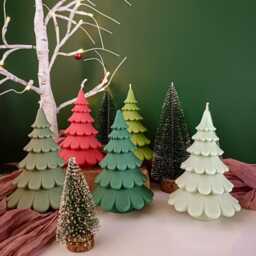 Handmade Christmas Tree Candle Soy Beeswax Blend, Festive Decor - thumbnail 4