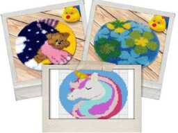 Cotton & Polyester Diy Crafts Yarn Carpet Round Shape Animal Custom Latch Hook Rug Crochet Kits For Beginners Adults - 50cm - thumbnail 4