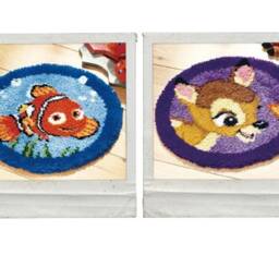 Cotton & Polyester Diy Crafts Yarn Carpet Round Shape Animal Custom Latch Hook Rug Crochet Kits For Beginners Adults - 50cm - thumbnail 2