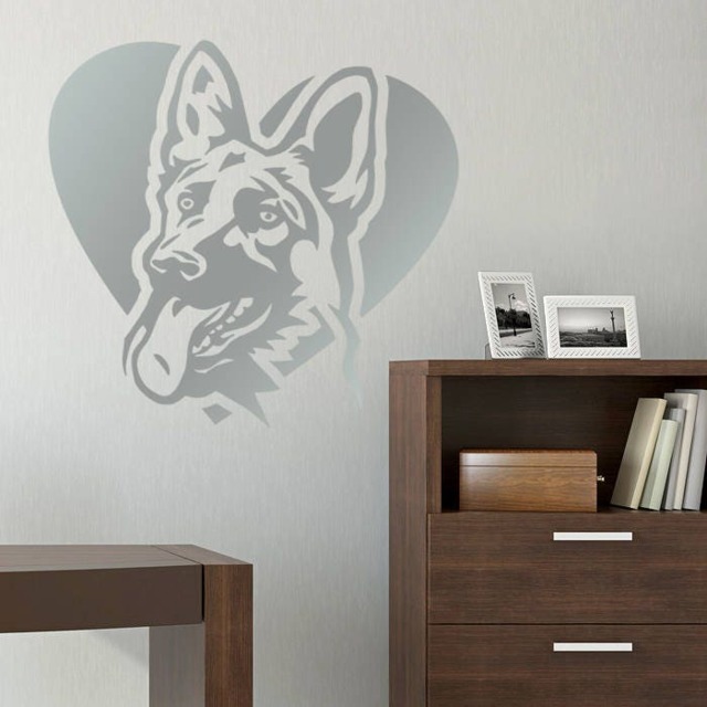 German Shepherd Dog Heart Vinyl Decal Car, Wall, Ipad Sticker - image 1