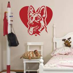 German Shepherd Dog Heart Vinyl Decal Car, Wall, Ipad Sticker - thumbnail 2