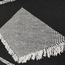 Large Black Wall Hanging - Woven Tapestry Art Modern Macrame Decor Statement Yarn Minimalist Fiber Home - thumbnail 3