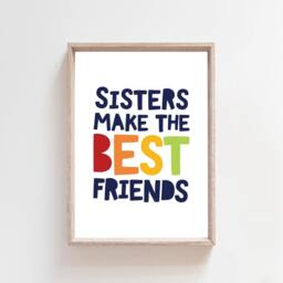 Set Of 3 Rainbow Prints, Wall Art, Sister Bedroom Big Sis Lil Sis, Sibling Colourful, Playroom - thumbnail 3