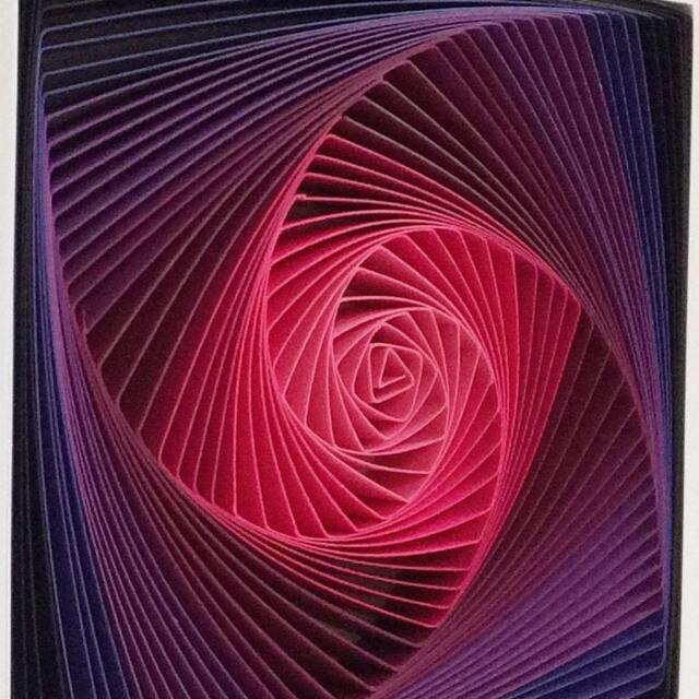 Pink Origami Wall Art 3D Quilling Sculpture, Geometric Paper Art - image 1