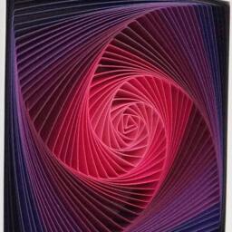 Pink Origami Wall Art 3D Quilling Sculpture, Geometric Paper Art - thumbnail 1