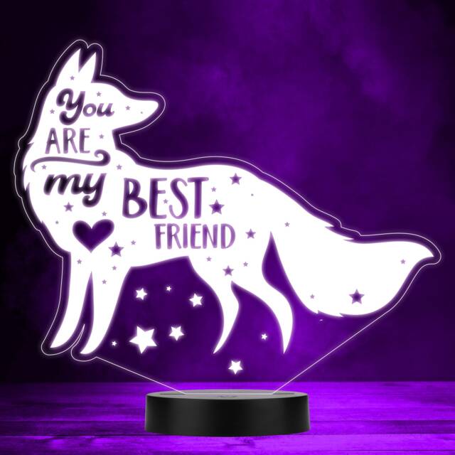 Fox Stars & Heart You Are My Best Friend Led Lamp Personalised Gift Night Light - Bedroom - image 1