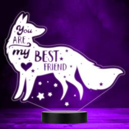Fox Stars & Heart You Are My Best Friend Led Lamp Personalised Gift Night Light - Bedroom - thumbnail 1