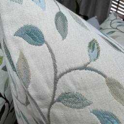 Duck Egg Pillow Cover, Voyage Cervino Fabric, Classic Leaf Trail Cushion Cover , Farmhouse Countryside Home Decor Handmade - thumbnail 2
