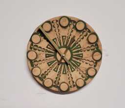 Hand Made Circular Round Matt Green & Natural Ceramic Wall Clock Quartz 20 cm Diam - thumbnail 1